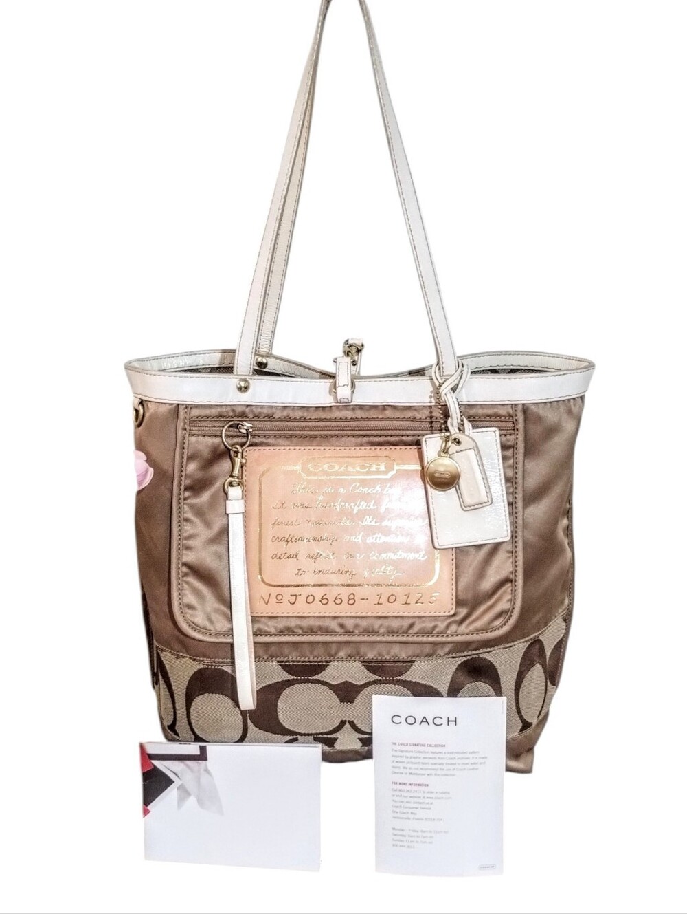 Rare Coach Special Edition Reversible Signature Stripe Tote # 10125